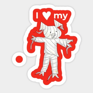 I love my Mummy!  White writing Sticker